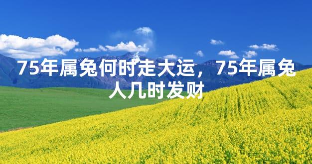 75年属兔何时走大运，75年属兔人几时发财