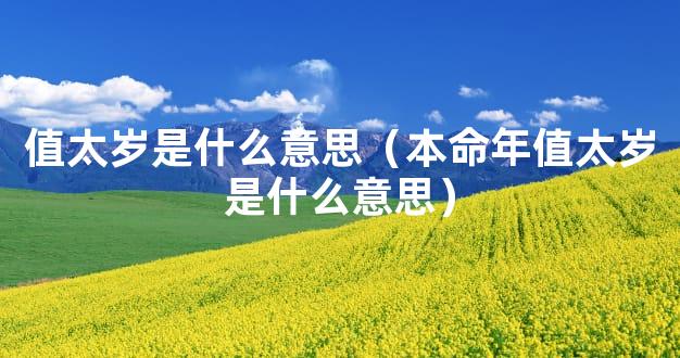 值太岁是什么意思（本命年值太岁是什么意思）