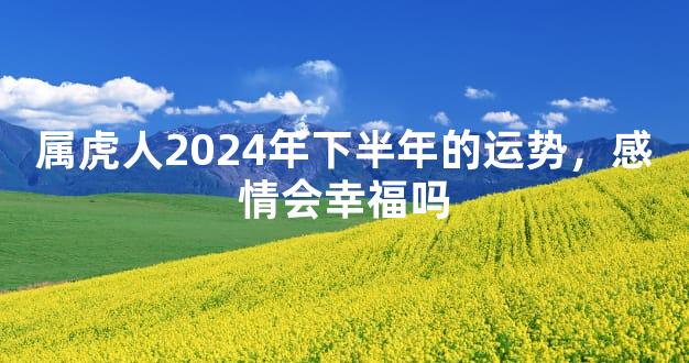 属虎人2024年下半年的运势，感情会幸福吗