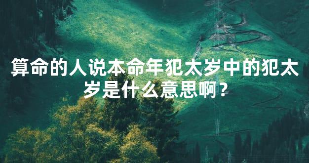 算命的人说本命年犯太岁中的犯太岁是什么意思啊？