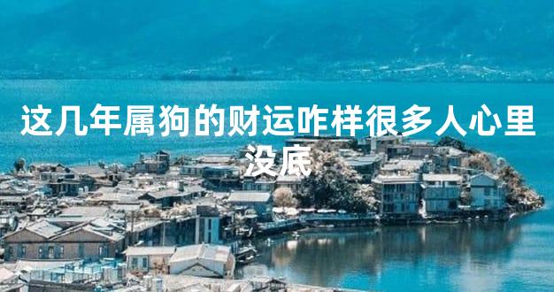 这几年属狗的财运咋样很多人心里没底